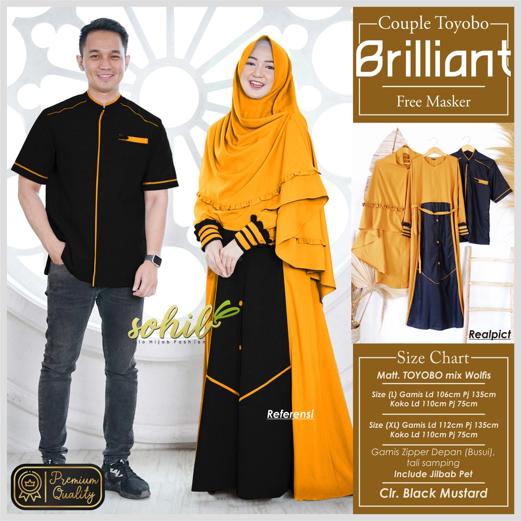 GAMIS KOKO BAJU MUSLIM COUPLE PASANGAN SUAMI ISTRI TERBARU LEBARAN TOYOBO SYARI PREMIUM PENGAJIAN SA