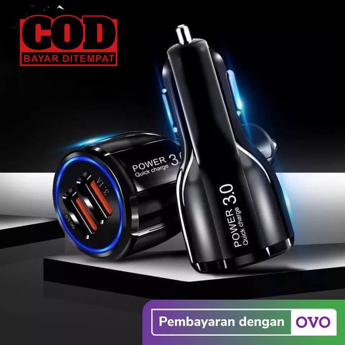 Dual USB Car Charger with 2 PORT Spring Cable