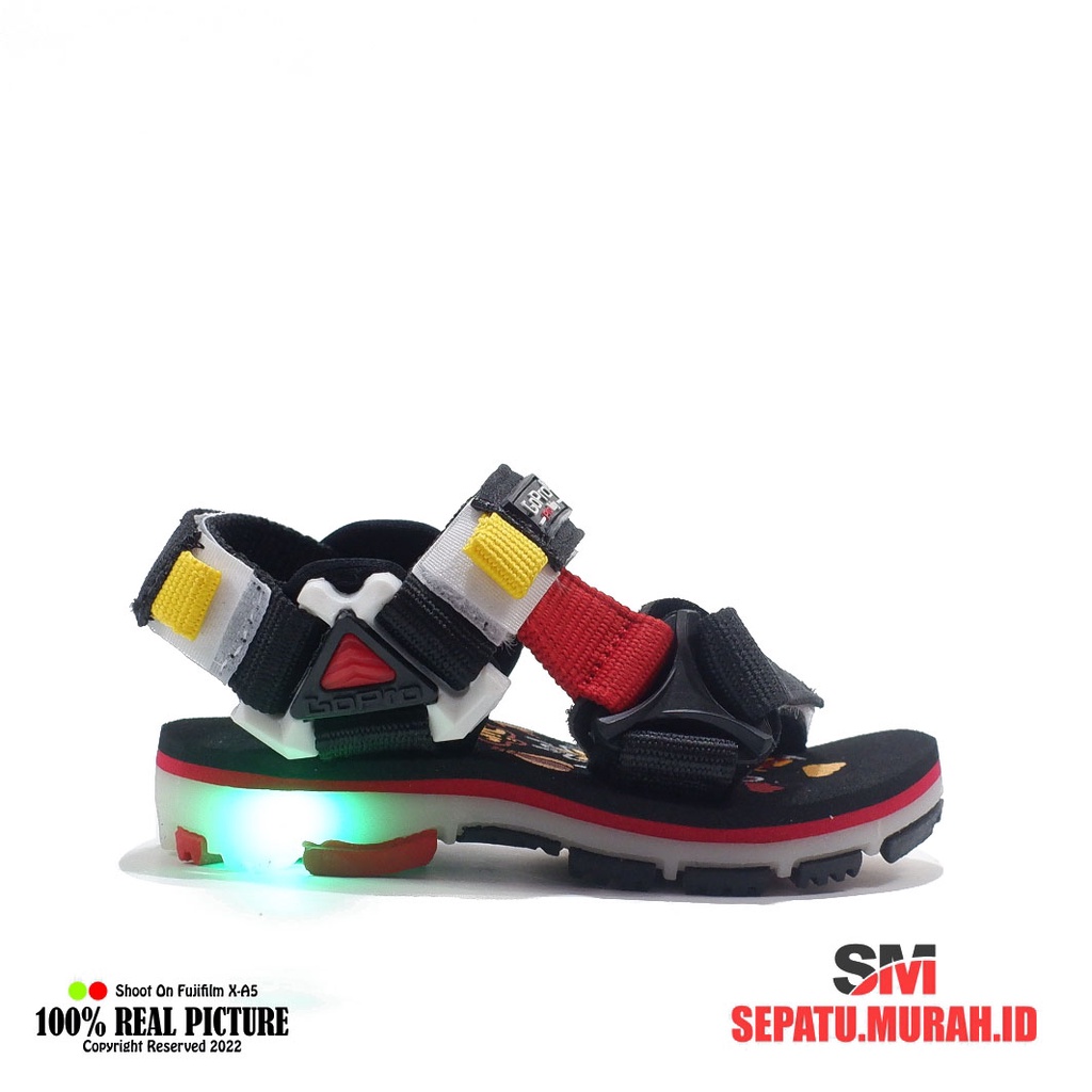 Sepatu sandal gunung anak-anak sendal gunung anak cowok laki terbaru variasi lampu menyala model tali umur 2 4 tahun Sgo Go Pro Adventure Astra promo lebaran cod murah 19-23