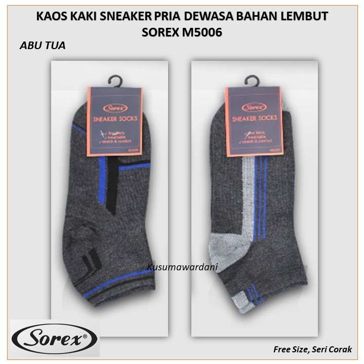 Kaos Kaki Pria Sorex M5006 Sneaker Socks Pendek | Kaos Kaki Cowok |ttc