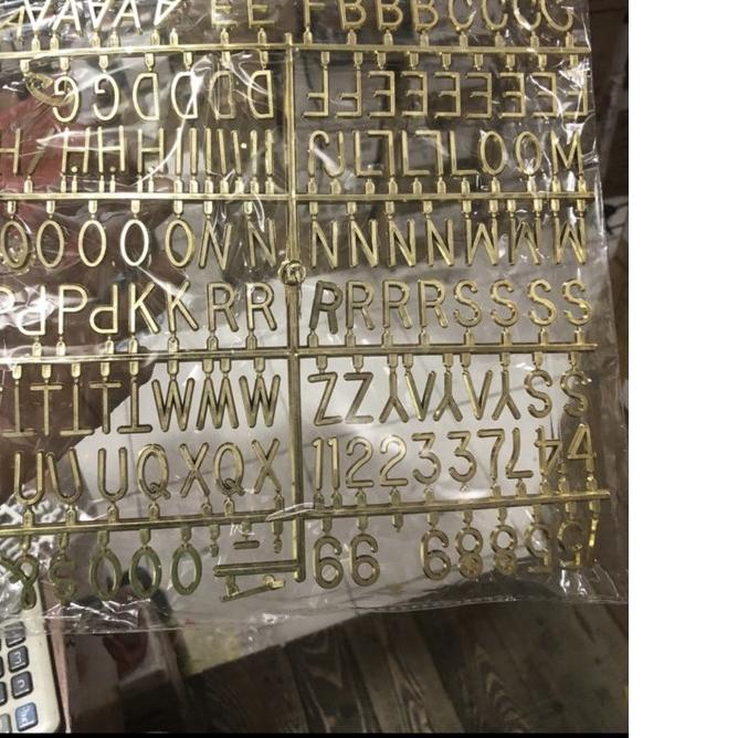

♡ huruf tambahan letter board emas gloss ✭
