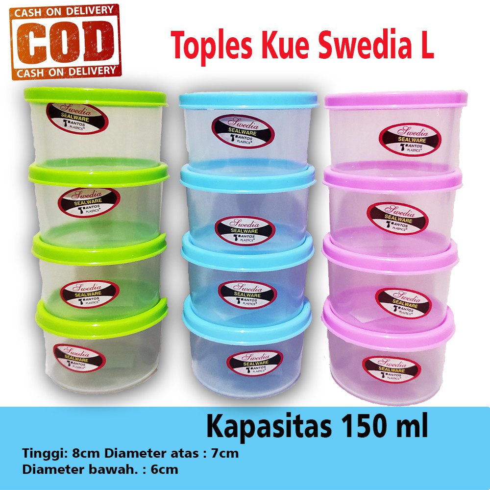 Toples Kecil Plastik 50mL 100mL 150mL Toples Sambal Toples Mini Tantos Kosmetik Sealware Swedia