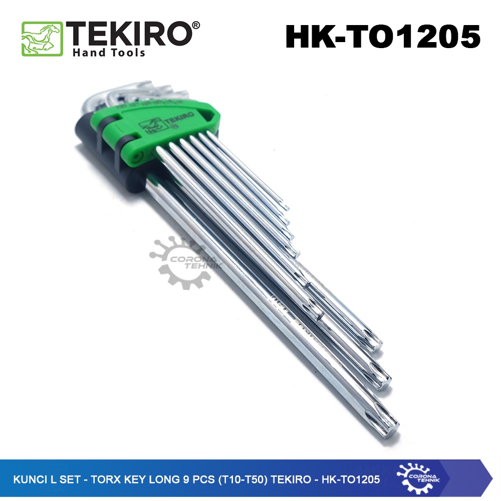 Tekiro - HK-TA1205 - Kunci L Set Torx 9 Pcs Tanpa Lubang Panjang