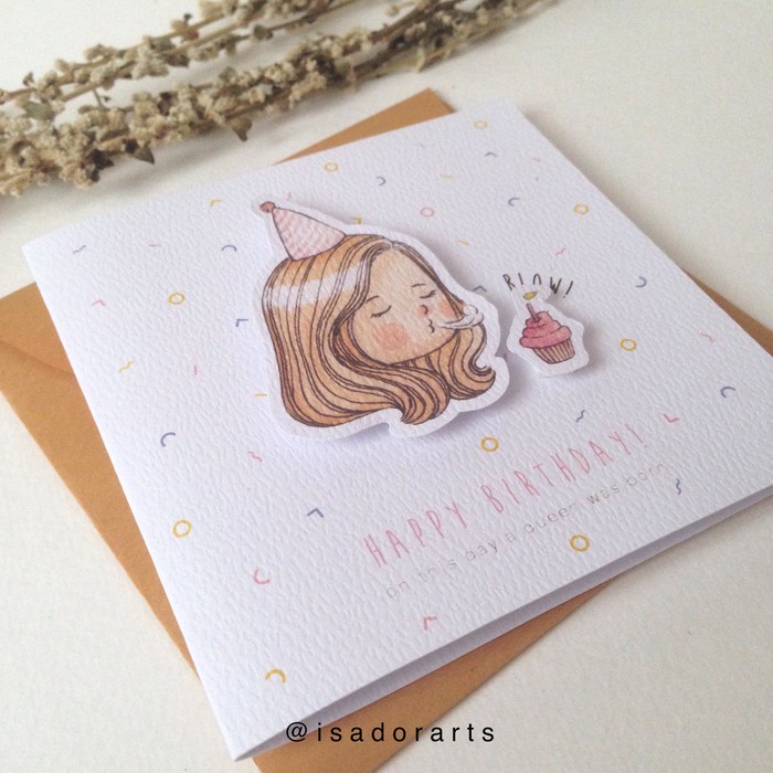 Jual Kartu Ucapan Ulang Tahun Kartu Ultah Birthday Card Timbul Merah Muda Murah Shopee Indonesia