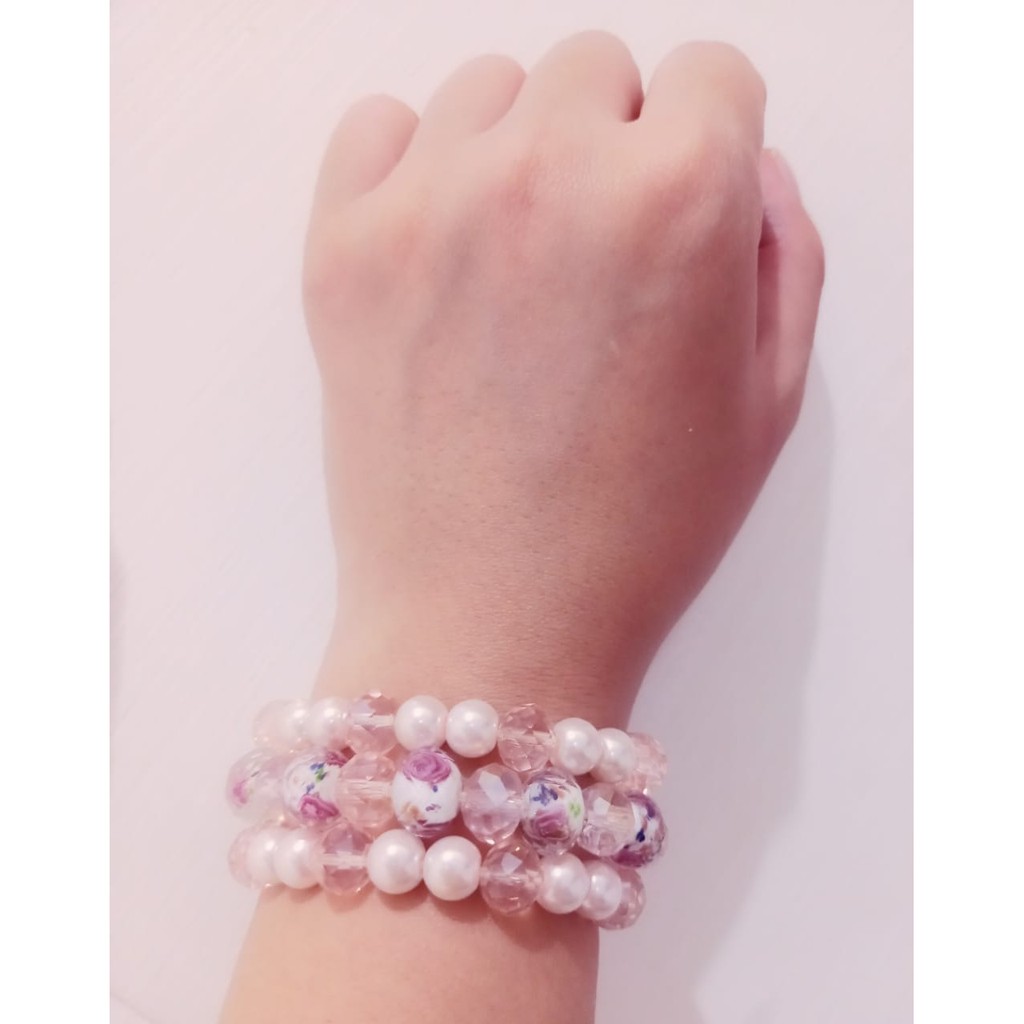 Gelang Manik Manik Mute Mutiara Handmade Korea/Korean Style Wanita/Anak Perempuan Shiena Accesories