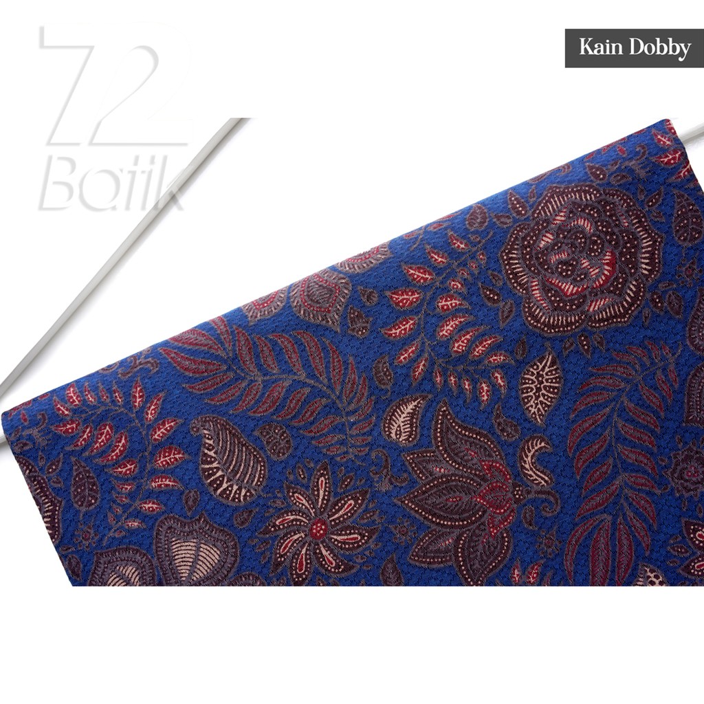 KAIN BATIK PREMIUM Dobby Motif Kembang Warna Biru Blue Dolbi Dobi Doby Viscos 725984 Cap 72 Jarik Jarit Samping Kebat Panjang Batik Dobby Modern Premium Bahan Seragam Batik Pernikahan Kantor Keluarga Murah Kamen Jadi Batik Bali Lembaran