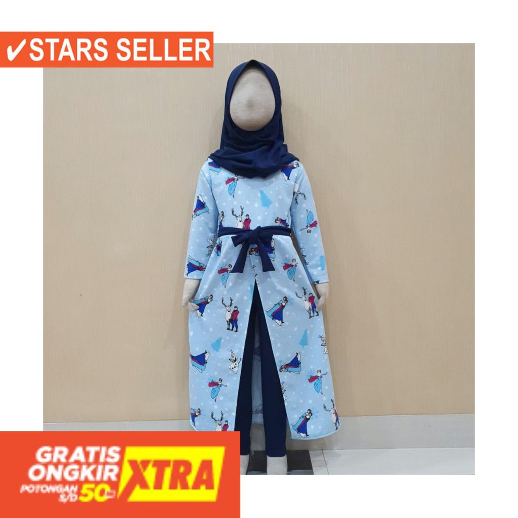 BUSANA MUSLIM PEREMPUAN FASHIONABLE CEWEK CANTIK / GROSIR 3set Set Long Cardi CATHERINE KIDS 468