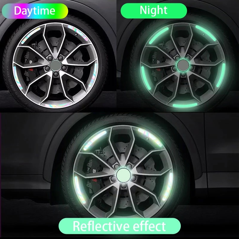 Stiker Strip Reflektor Luminous Warna-Warni Untuk Velg Mobil / Motor / Sepeda