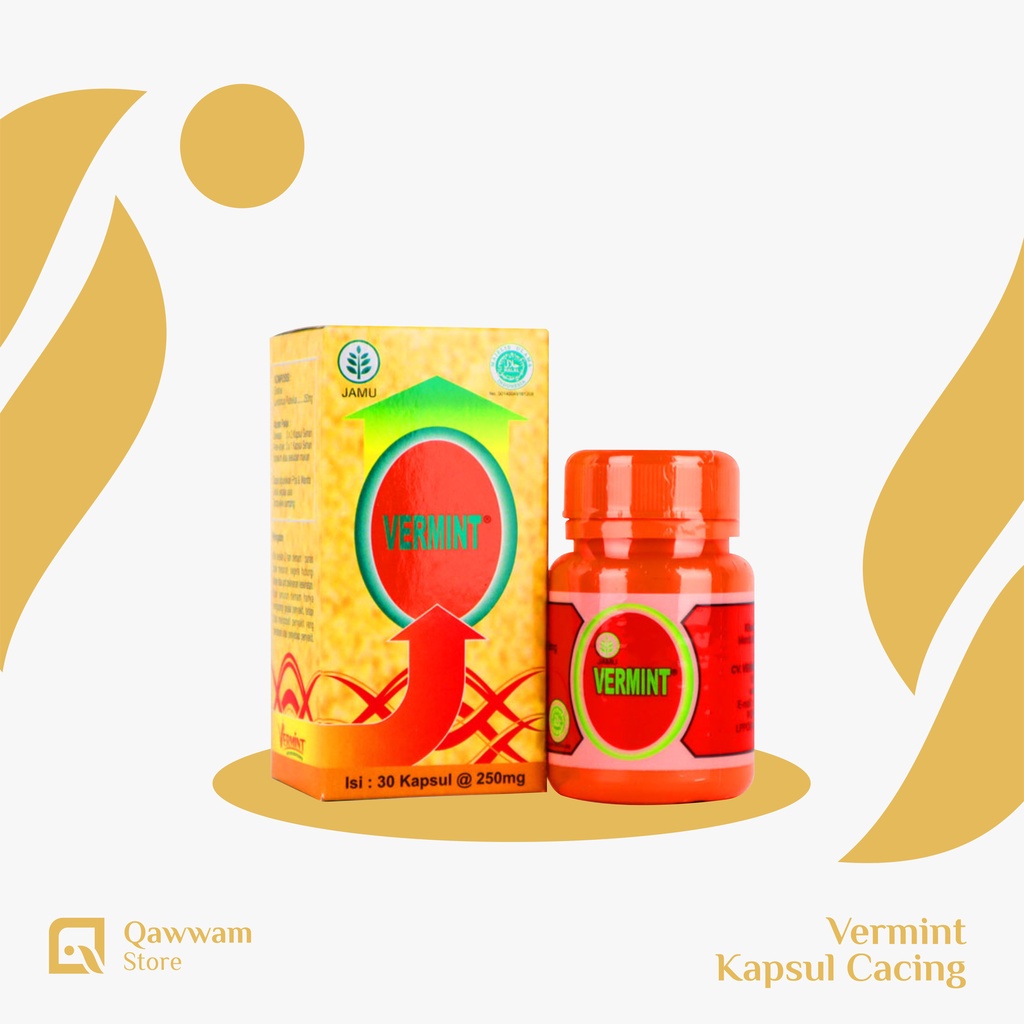 VERMINT Kapsul Cacing Meringankan Gejala Demam, Tipes, DBD Isi 12 Kapsul dan 30 Kapsul