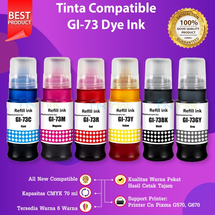 Refill Printer Canon G570 G670 G-570 670 Tinta Refill GI-73 GI73