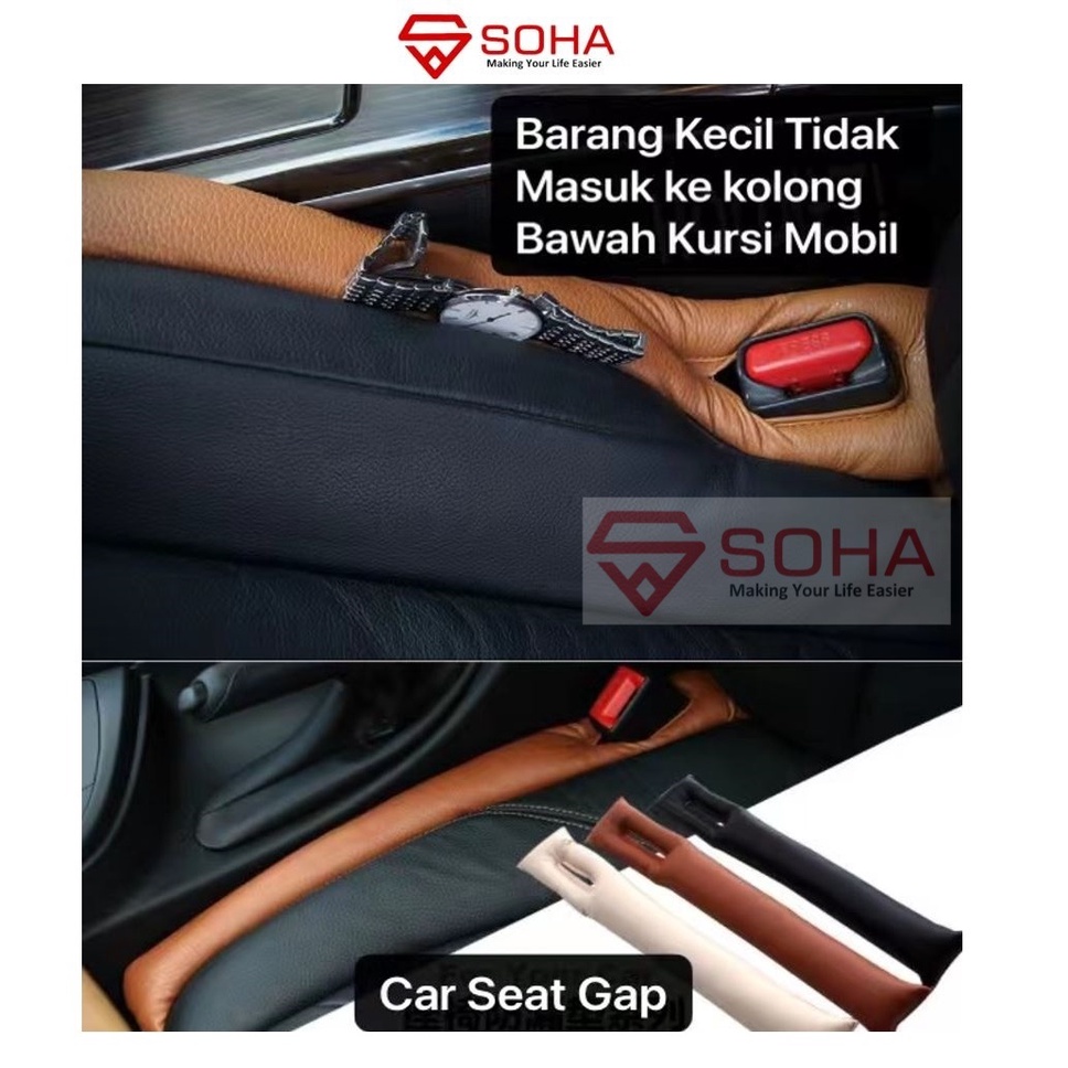 AM-07 Hitam Car Seat BELT Gap Filler Sekat Pembatas Tempat Duduk Celah Kursi Mobil Cover Jok