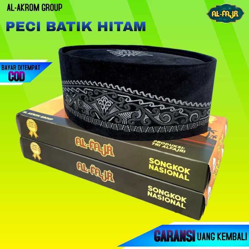 Peci Songkok Kopiah Polos Motif Batik Hitam Exlusive Murah Berkualitas