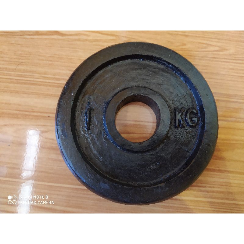 Plat Barbel 1 kg Besi Cor - Lubang 3cm - Piringan Dumbbell