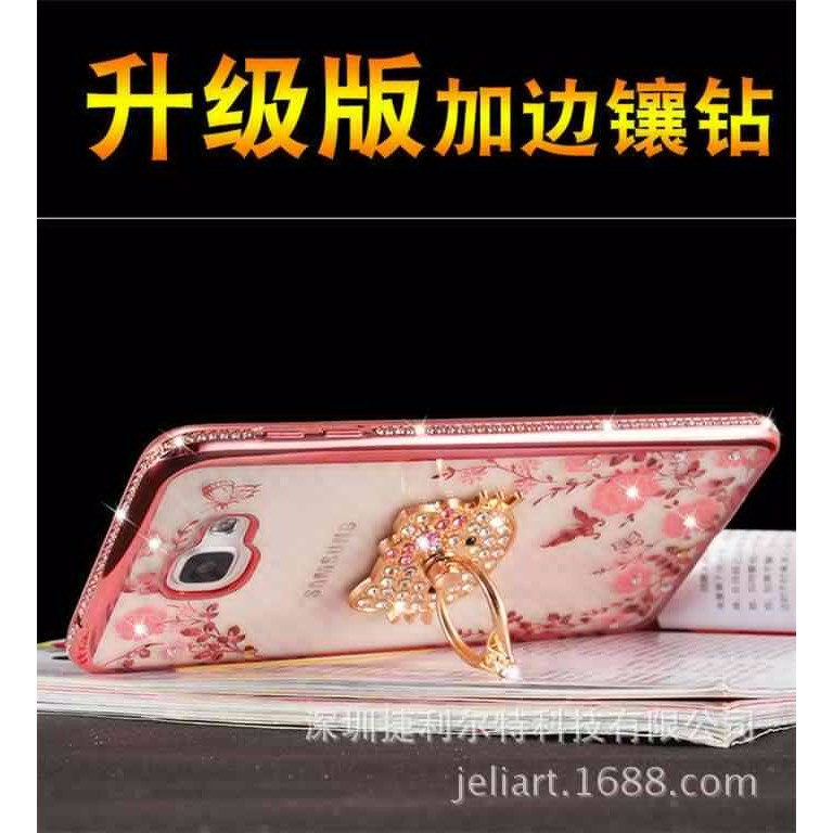 Soft Case Flower Swarovski Diamond iRing Samsung Galaxy J5 / J7 Prime