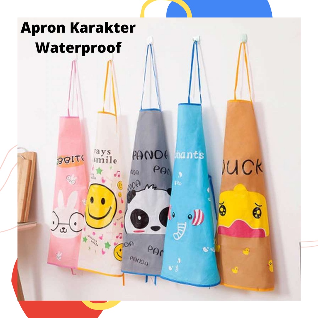 APRON KARAKTER APRON KARAKTER APRON ANTI AIR  APRON KARAKTER WATERPROOF CELEMEK PLASTIK CELEMEK PLAS