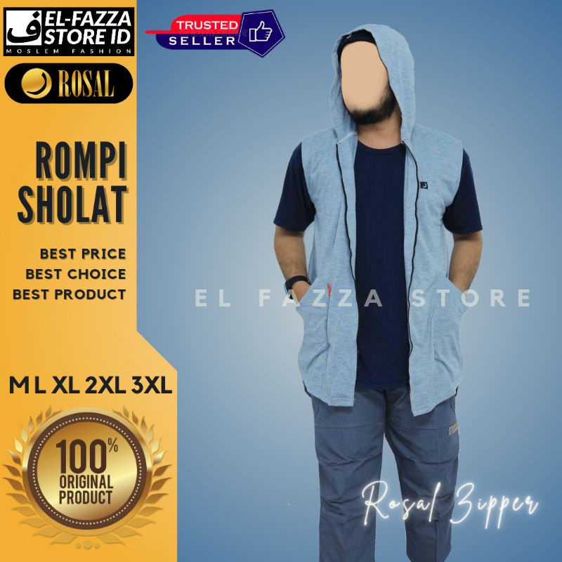 PROMO Rompi Sholat shalat Pria ROSAL ZIPPER - Baju koko kurta Pakistan - Rompi cowok Murah
