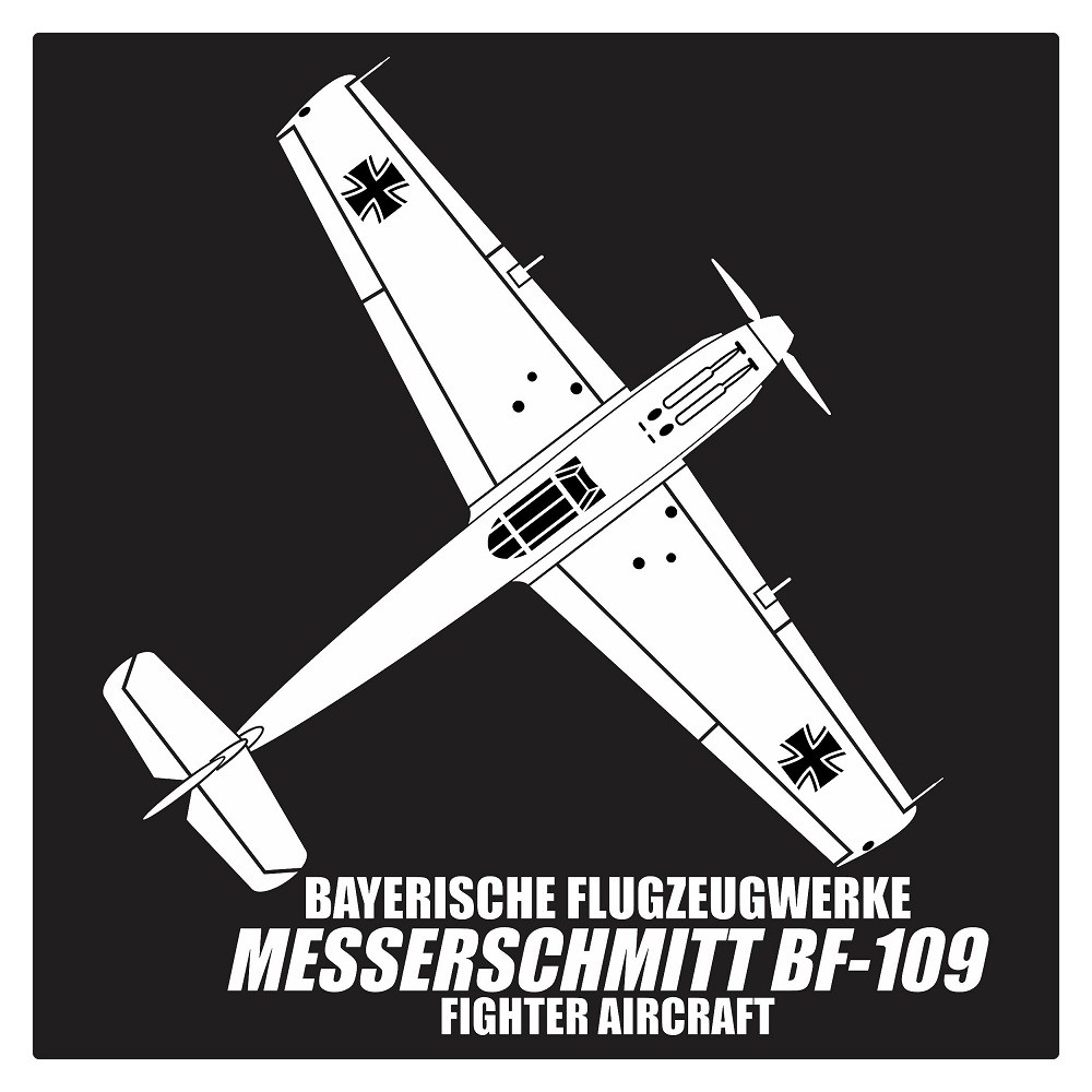 Messerschmitt BF-109 Fighter Aircraft, Cutting Sticker