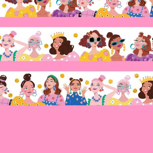 

❇ Girl Gang Washi Tape (with Foil Gold) ○