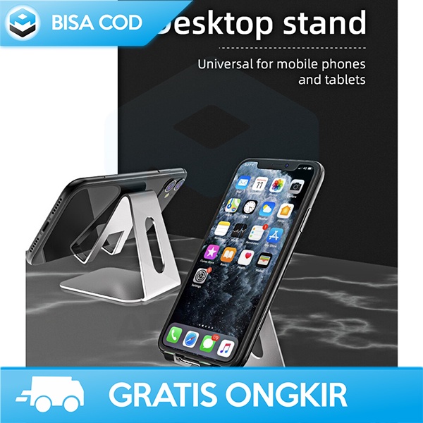 TABLET HOLDER STANDING Y017 ALUMUNIUM SMARTPHONE STAND SILIKON PAD