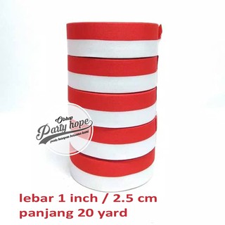 Pita satin merah putih 1 inci hiasan 17 agustus HUT RI Pita satin merah putih 1 inci hiasan 17 agustus HUT RI
