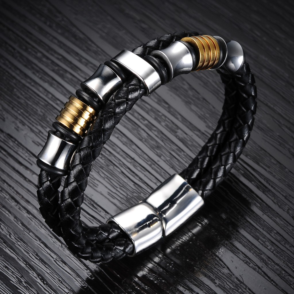 Gelang cowok / gelang pria / gelang kulit asli high quality genuine leather GP009 cocok hadiah ultah