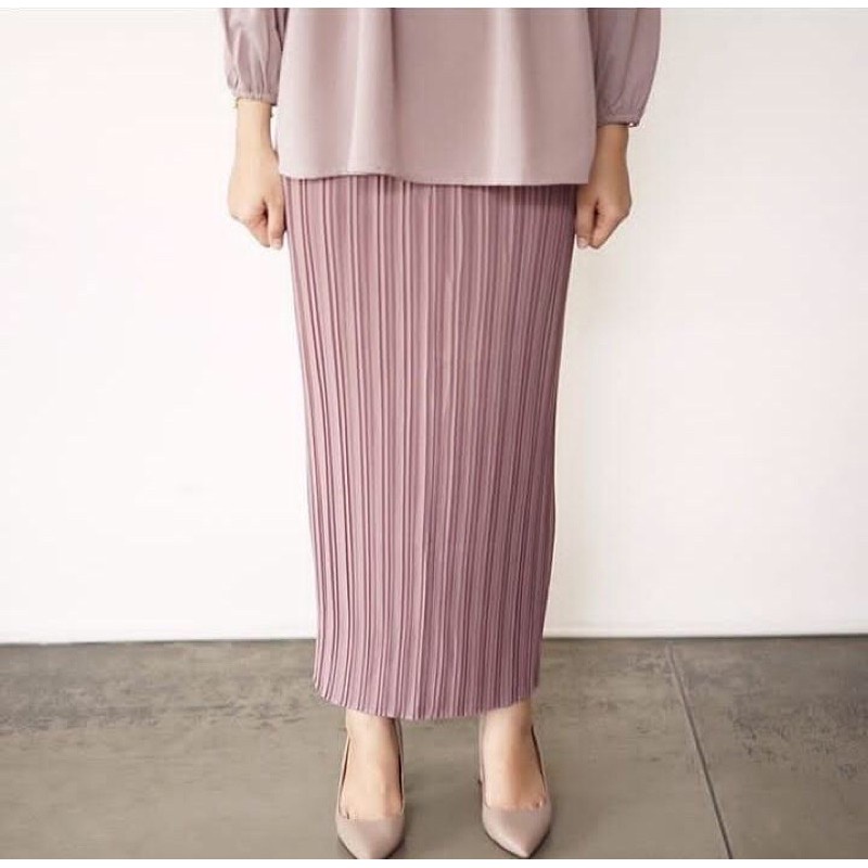 [ NEW - 019 ] ROK PLISKET KECIL SEPAN CANTIK LURUS SLIM PANJANG FLARE SKIRT MAXI MUSLIM ABG POLO