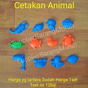 cetakan playsand animal isi 12bj ( mainan anak play sand pasir kinetik) HM0012