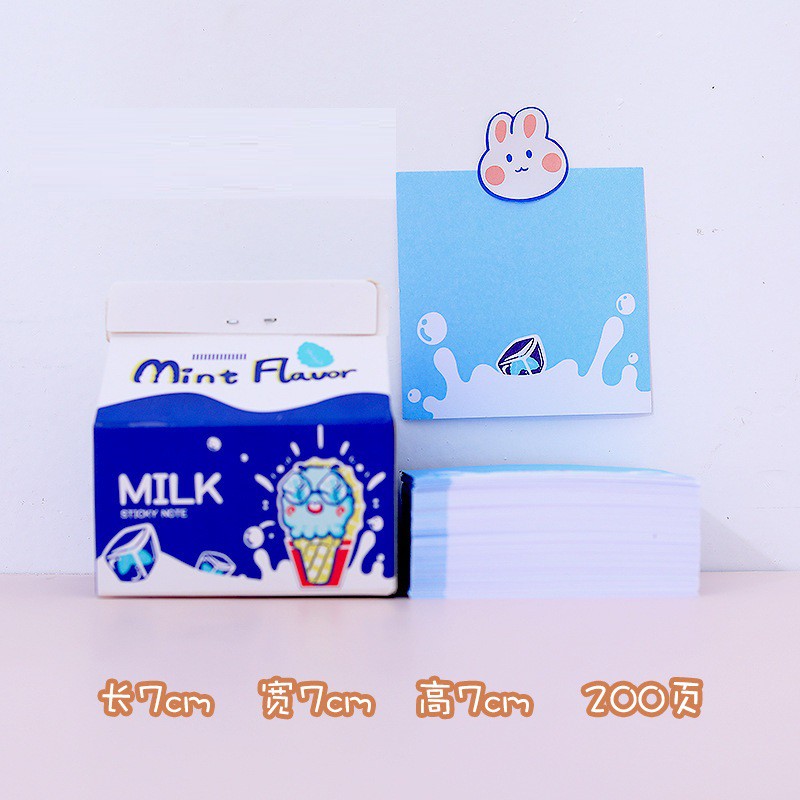 [DZ] ST284 - Box Memo Notes / Sticky Note Kotak Susu Kreatif Portable-8. Ice Cream