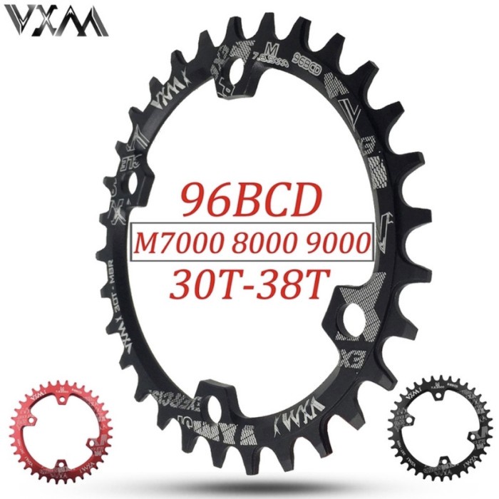 Chainring Sepeda VXM Oval 96 BCD 32-34-36-38T aluminium alloy 7075