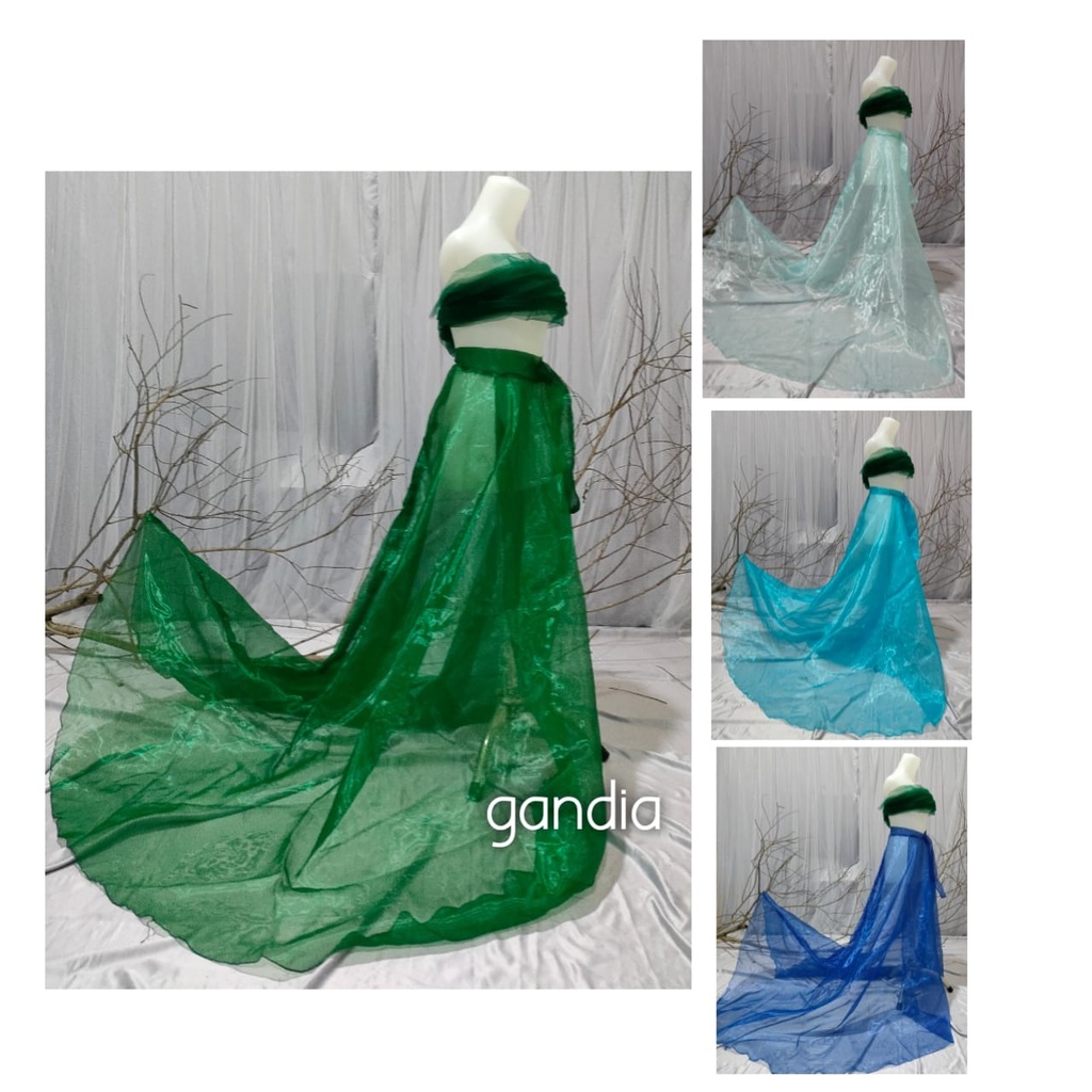 Realpict ready ekor gaun pesta ekor gaun pengantin