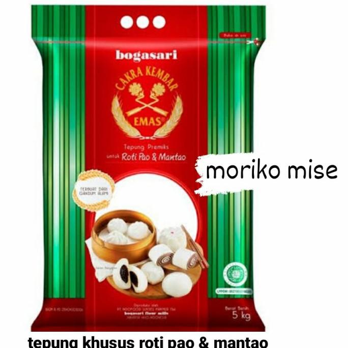 

[[COD]] tepung cakra kembar emas roti pao 5 kg /terigu roti pao mantao 5 kg TERJAMIN Kode 761