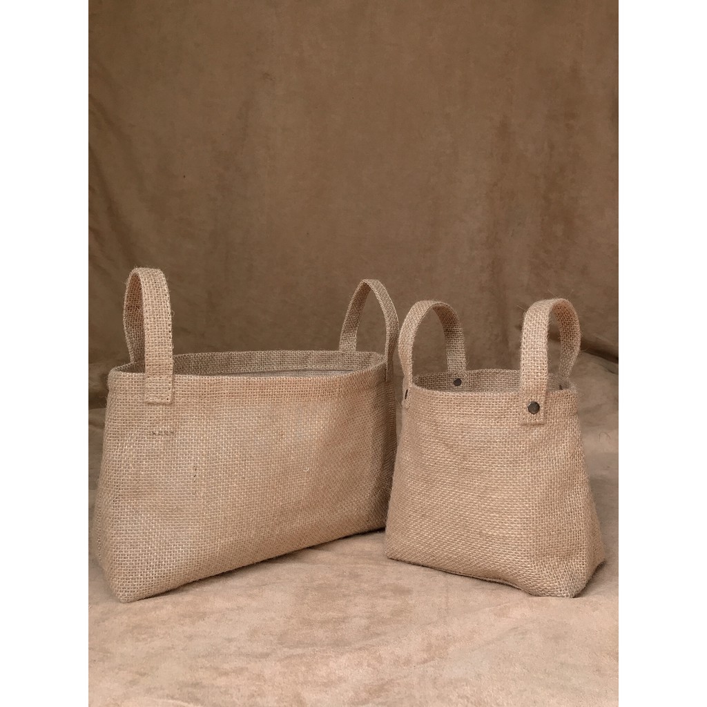 Souvenir Hampers Tas Karung Goni Custom Handmade Basket Lebaran Idul Fitri- Tas Keranjang Goni Oval