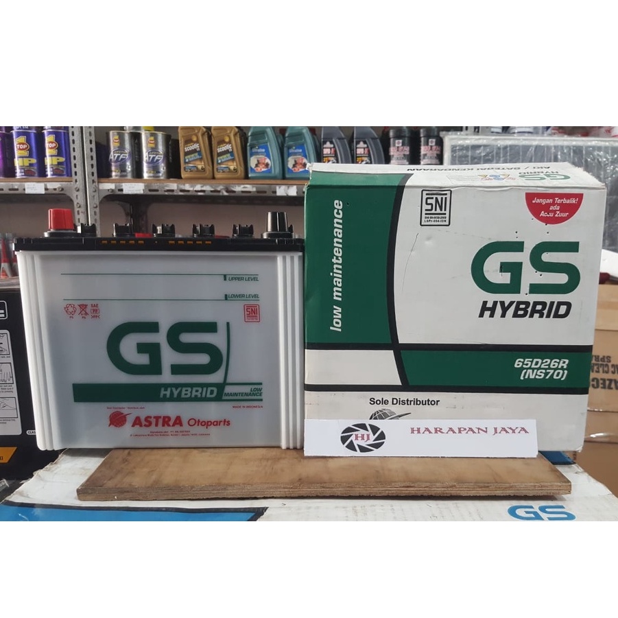 AKI MOBIL GS ASTRA HYBRID NS70 / 65D26R (65AH) BASAH