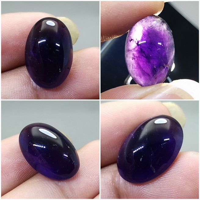 Batu Permata Asli Kecubung Wulung Hitam Ungu Pekat