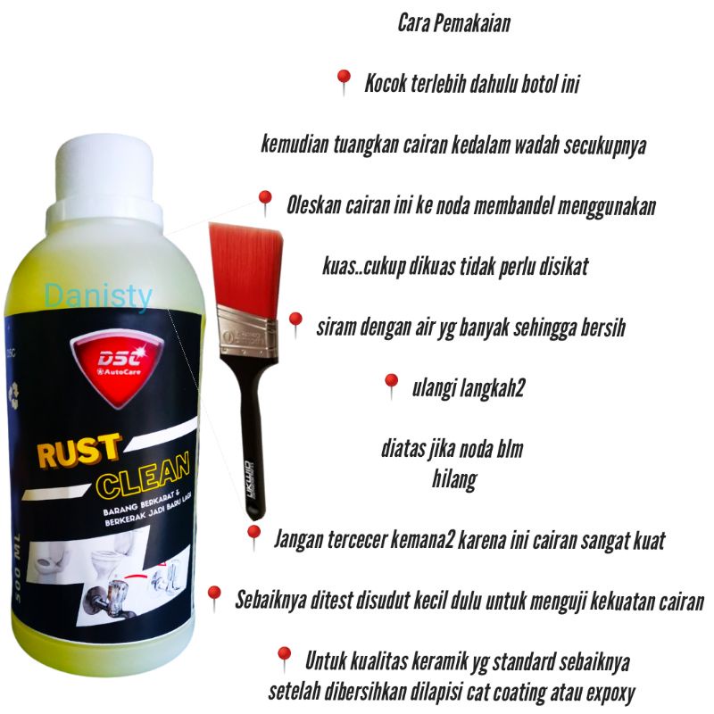 Pembersih karat dan kerak kamar mandi Rust clean /toilet/porselin/sower/kloset/badtaf/wastafel/kerak karat