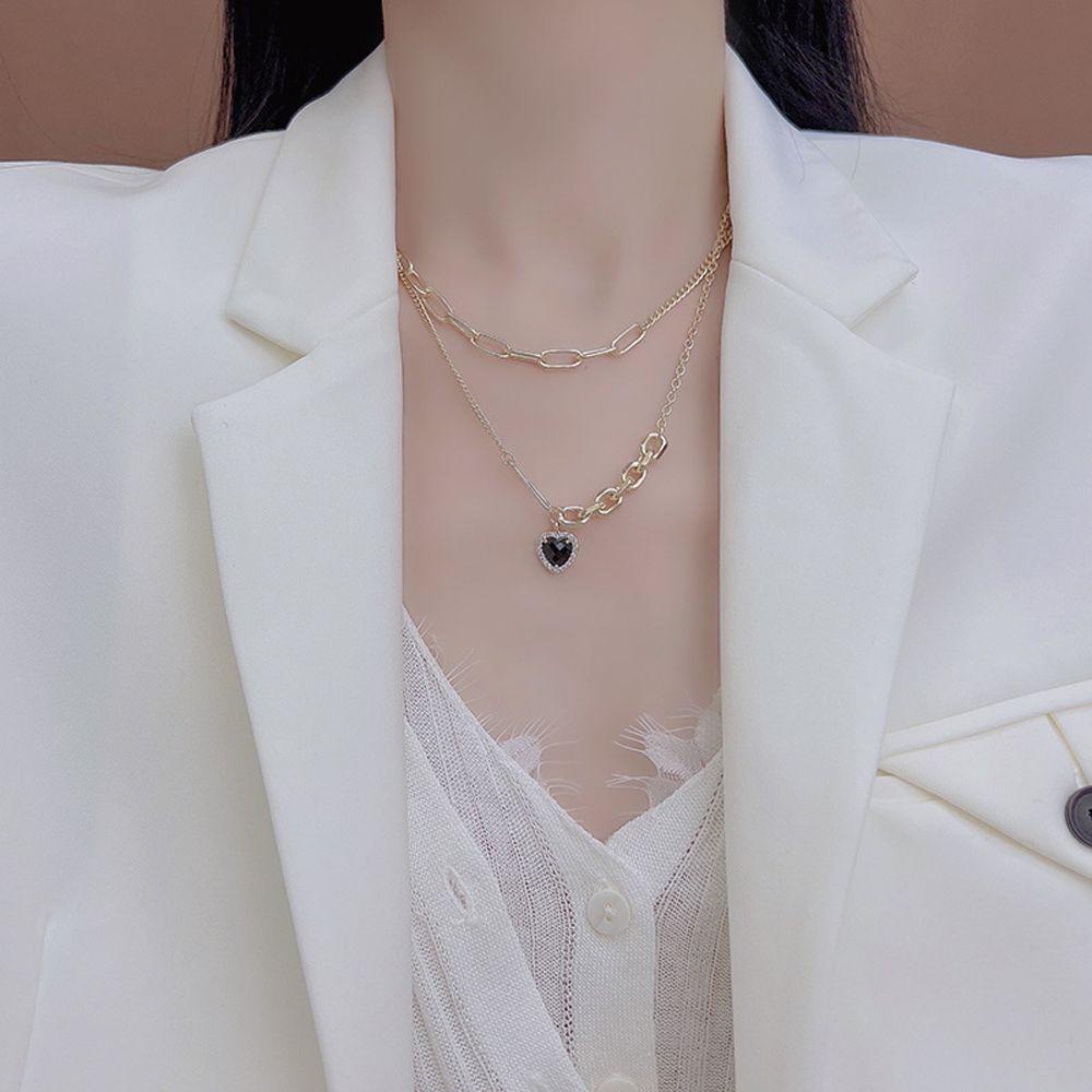 Mxbeauty Kalung Choker Rantai Bahan Metal Hias Zircon Untuk Wanita