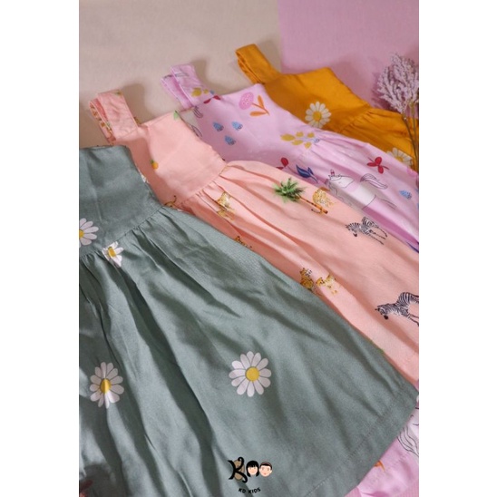CUCI GUDANG KD KIDS Daster Anak Perempuan Unicorn Kuda Poni Homedress Anak Motif Bunga Hewan 1-5 Tah