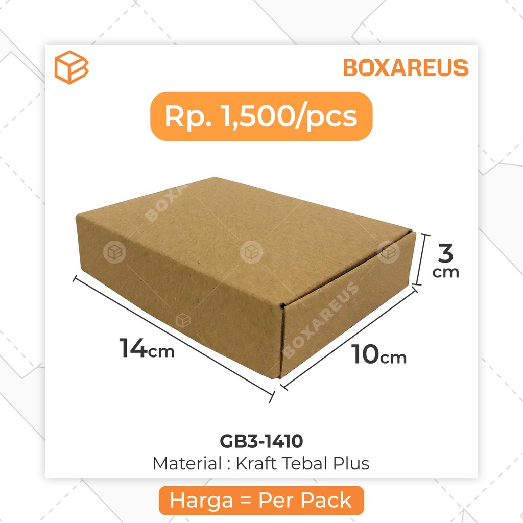 Gift Box Kotak Packing Packaging Souvenir Bahan Brown 14x10x3cm | GB3
