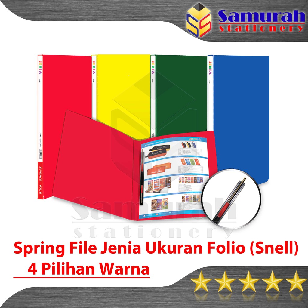 Spring File Polos Ukuran Folio / Map Album Plastik Snell / Acco Lubang Kertas Dokumen