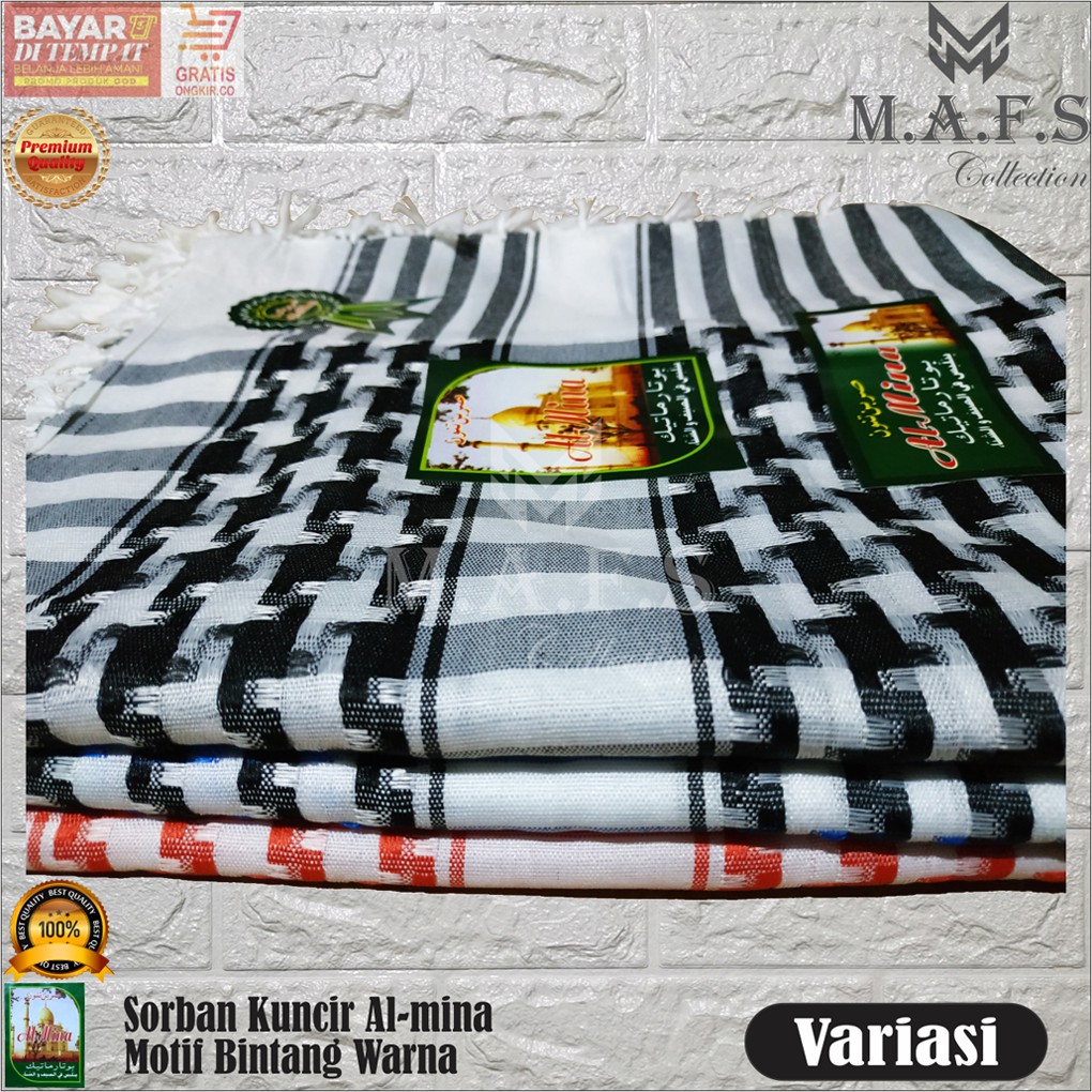 SORBAN MURAH SORBAN KUNCIR ALMINA MOTIF BINTANG