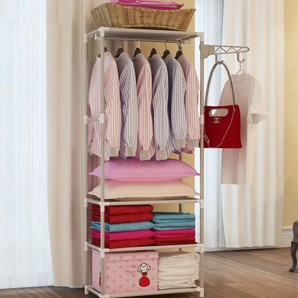 Standing hanger serbaguna - rak serbaguna - rak gantung baju - SQUARE CLOTH RACK