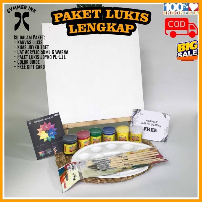 

Painting Kit | Paket Lukis Lengkap dan Termurah!! | Canvas 20 x 20 - S