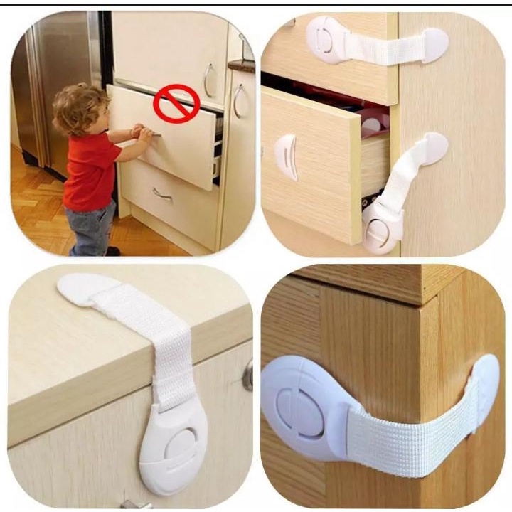 Pintu penahan pengunci furniture pengunci tambahan | baby safety lock | side buttton drawer lock