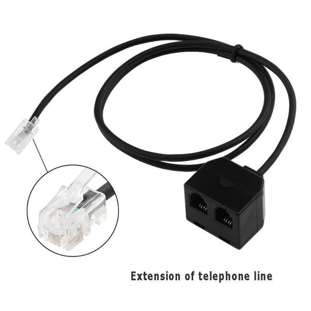 Rebuy Kabel Extension Splitter 4p4c Rj9 2 Female Ke 1 Male Multi Warna Tahan Lama Untuk Telepon