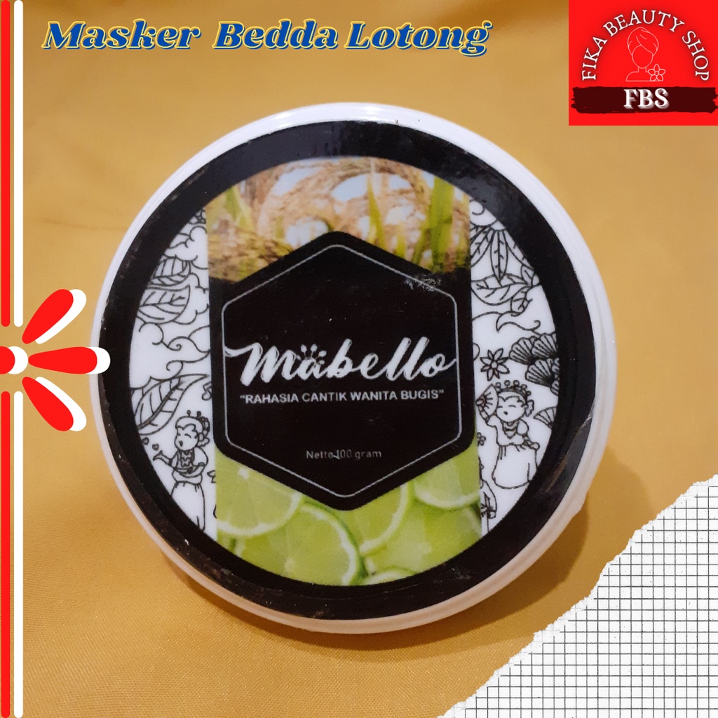 FBS - MABELLO LULUR WAJAH / MASKER WAJAH BEDDA LOTONG HITAM ORIGINAL