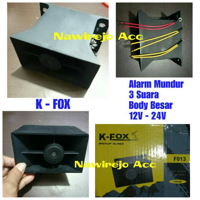 Back Alarm 3 Suara Body Besar 12V-24V K-FOX
