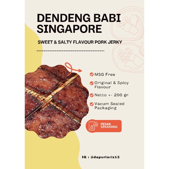 DENDENG BABI SINGAPORE SIAP MAKAN / PORK JERKY / BAK KWA