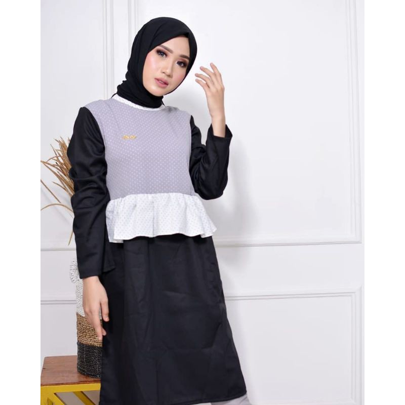ALYA TUNIK ANINDYASCARF CASUAL LUX BUBBLY STRECH MIX TOYOBO FASHION WANITA MUSLIMAH TERLARIS