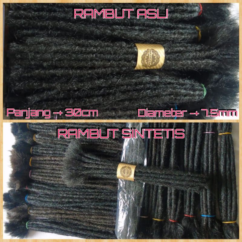 Rambut Gimbal 30cm / Dreadlock Dread Lock / Dreadlocks / Rambut Sambungan Sintetik Sintetis