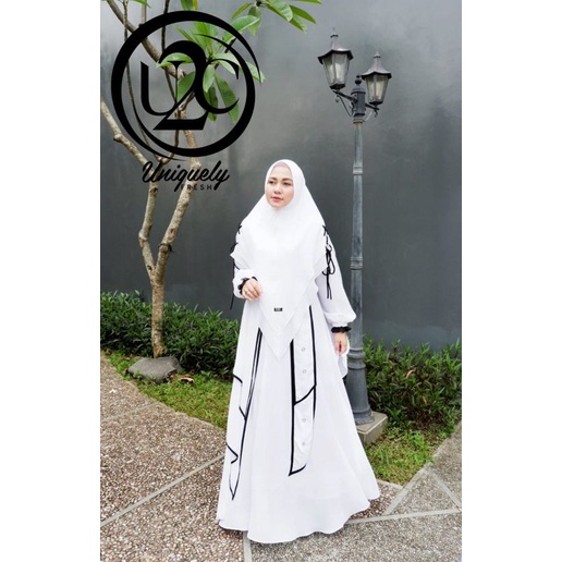 FATAYA SYARI BY U2C BUTIQ GAMIS SYARI ORIGINAL HITAM PUTIH  REALPICK COD